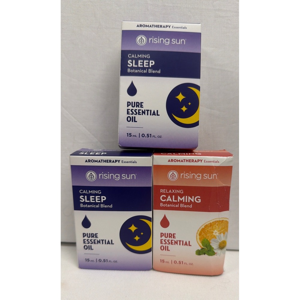 Rising Sun Pure Essential Oil Set Calming Sleep & Relaxing 15mL 3 Pack Bundle